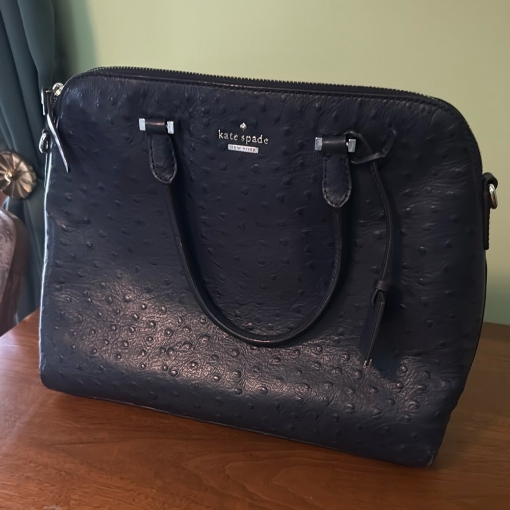 Kate Spade Blue Satchel Bag with Structured Design